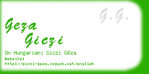 geza giczi business card