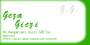 geza giczi business card